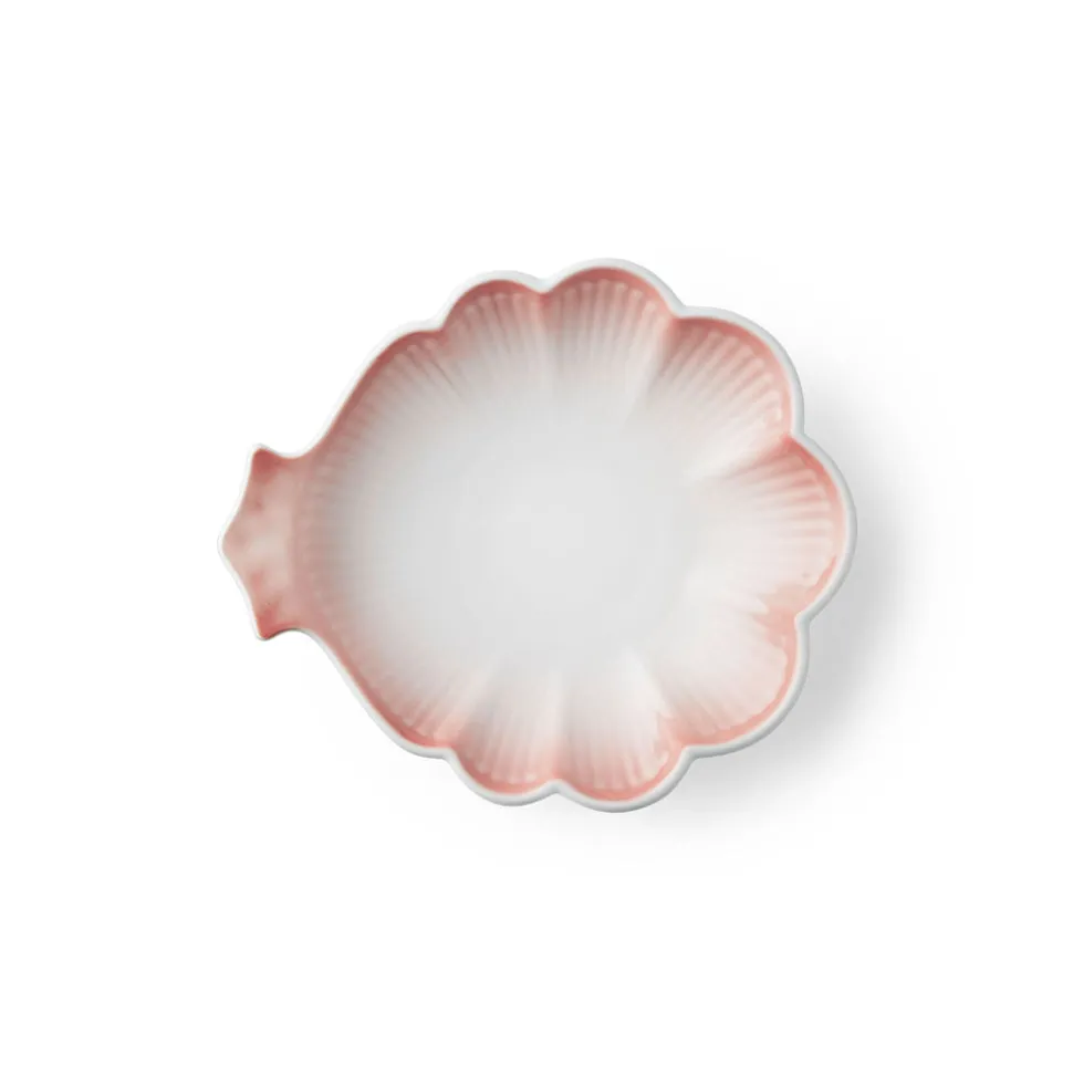 Blomsterformet fad, koral, 16 cm