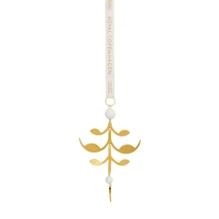 Forgyldt juleornament, palmette, 12 cm