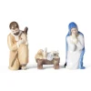 Krybbespil, Joseph, Maria og Jesusbarnet, 13 cm, 13 cm, 5,5 cm, 3 stk.