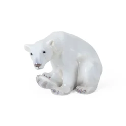 Siddende isbjørn, 12 cm