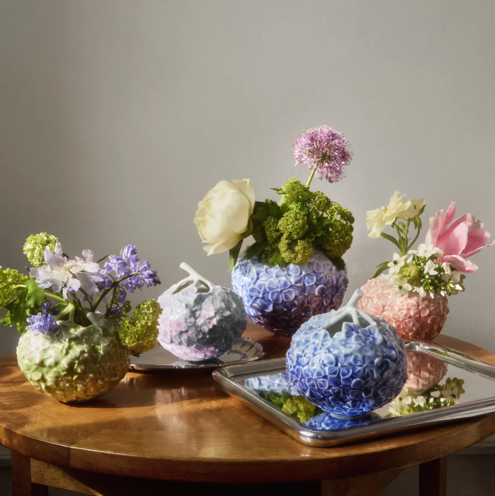 Vase, hortensia, lyseblå, 15 cm