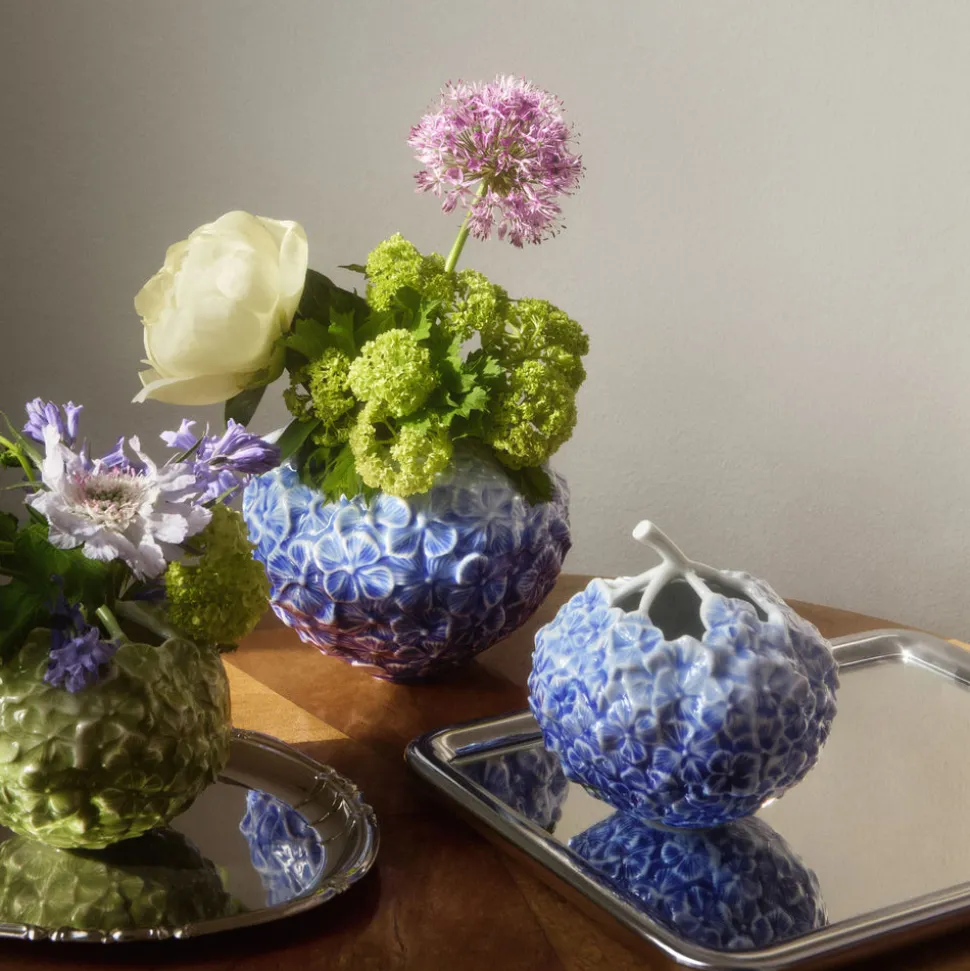 Vase, hortensia, lyseblå, 15 cm
